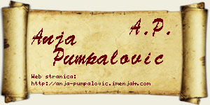 Anja Pumpalović vizit kartica